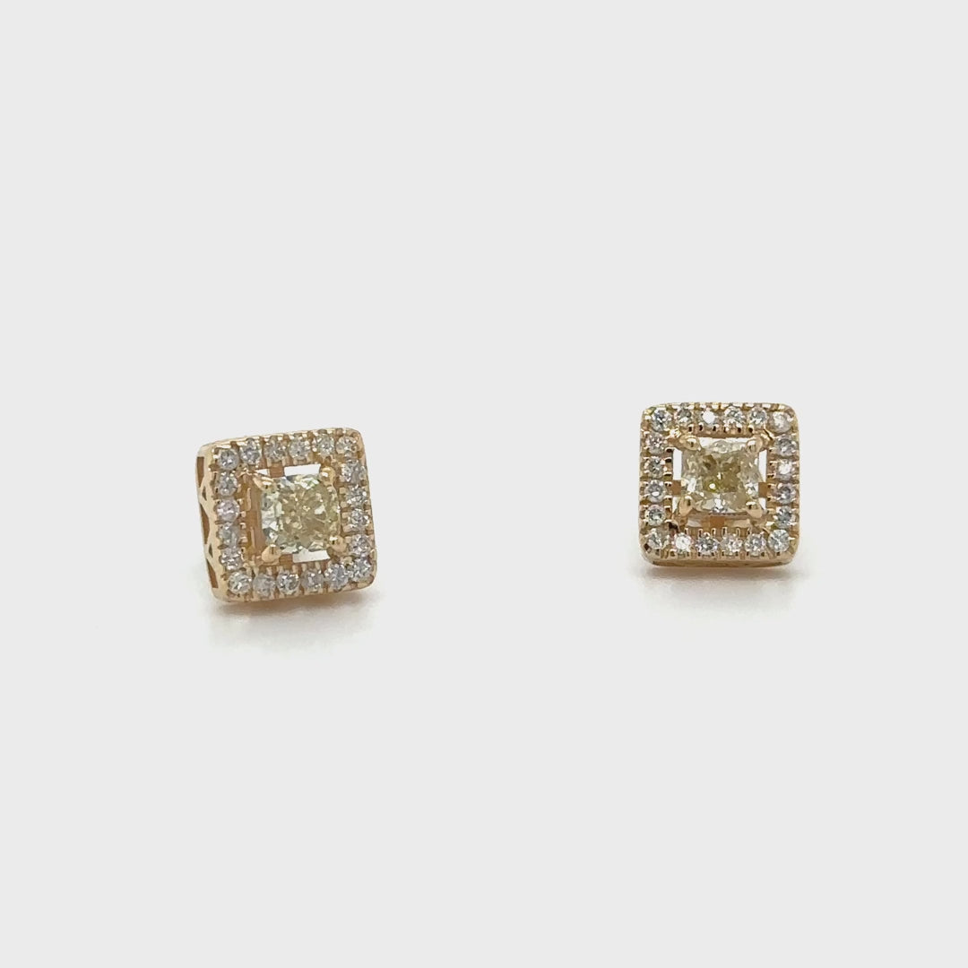 14k Yellow Gold Earring With Yellow Diamonds