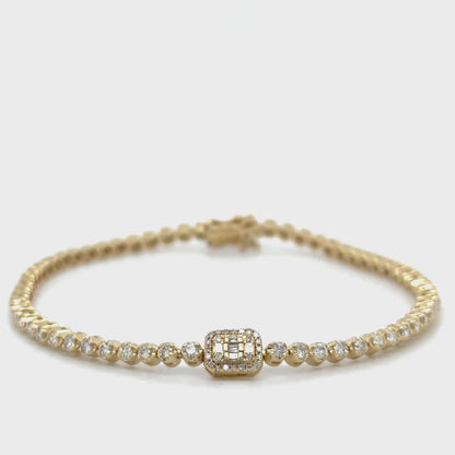 Diamond Tennis Bracelet With Baguette Diamonds