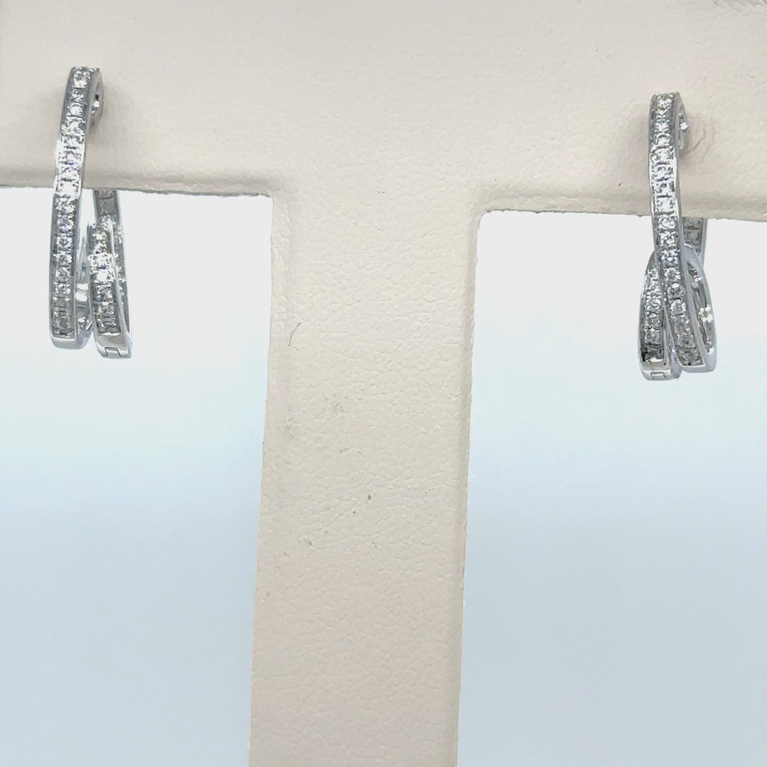 14k White Gold Diamond Earring