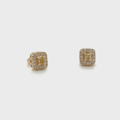 14k Yellow Gold Earring With Yellow Diamonds