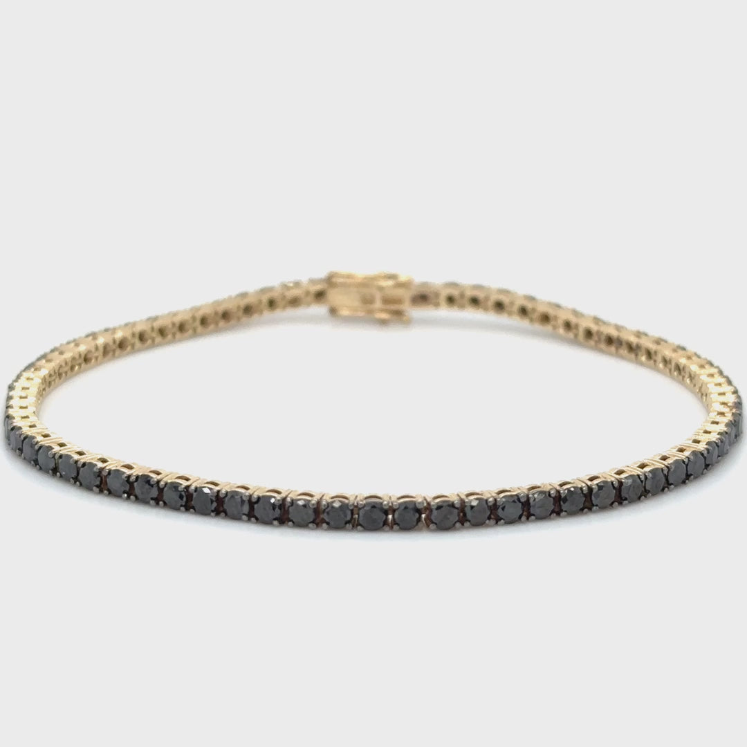 Yellow Gold Black Diamond Bracelet
