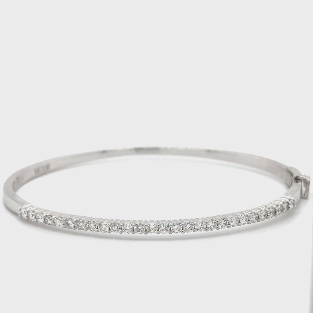 14kt White Gold Diamond Bangle