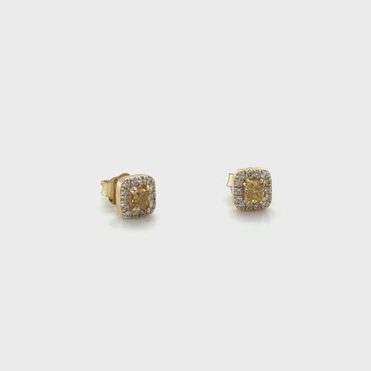 14k Yellow Gold Earring With Yellow Diamonds