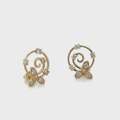 Yellow Gold Earring With Diamonds