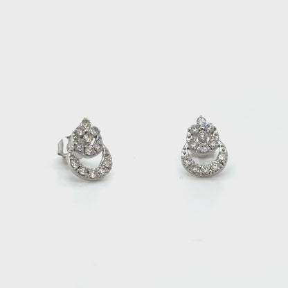 14k White Gold Earring With Diamonds