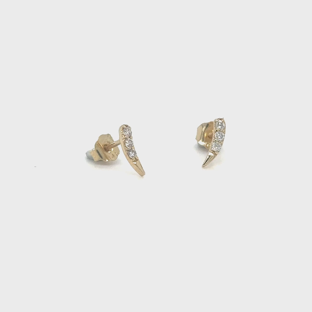 14k Yellow Gold Earring With Diamonds