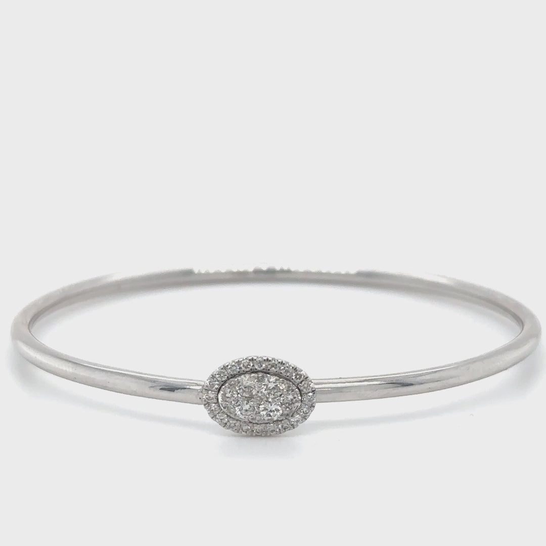 14kt White Gold Diamond Bangle
