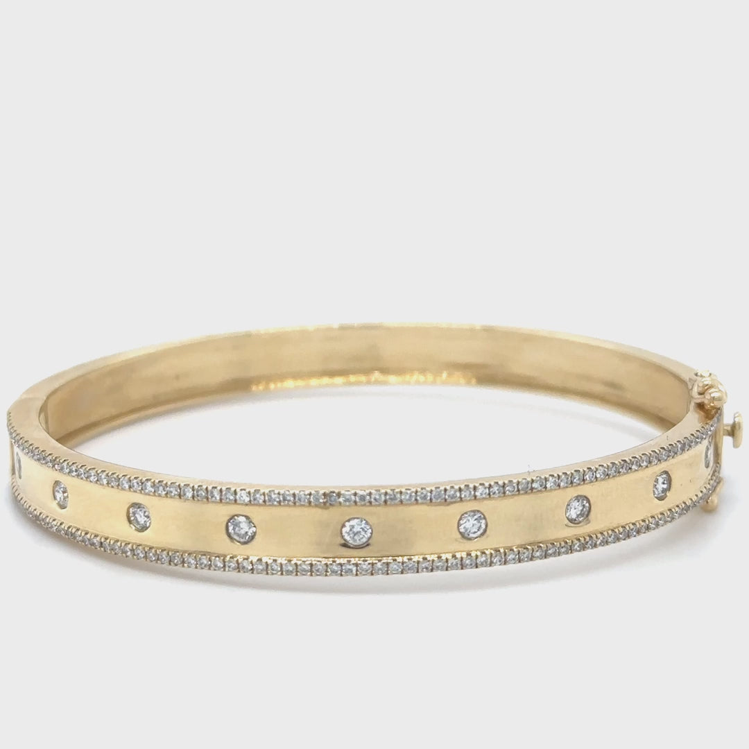14kt Yellow Gold Diamond Bangle