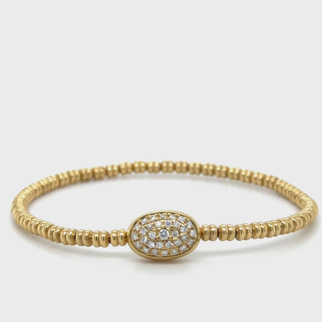 18kt Yellow Gold Diamond Bangle