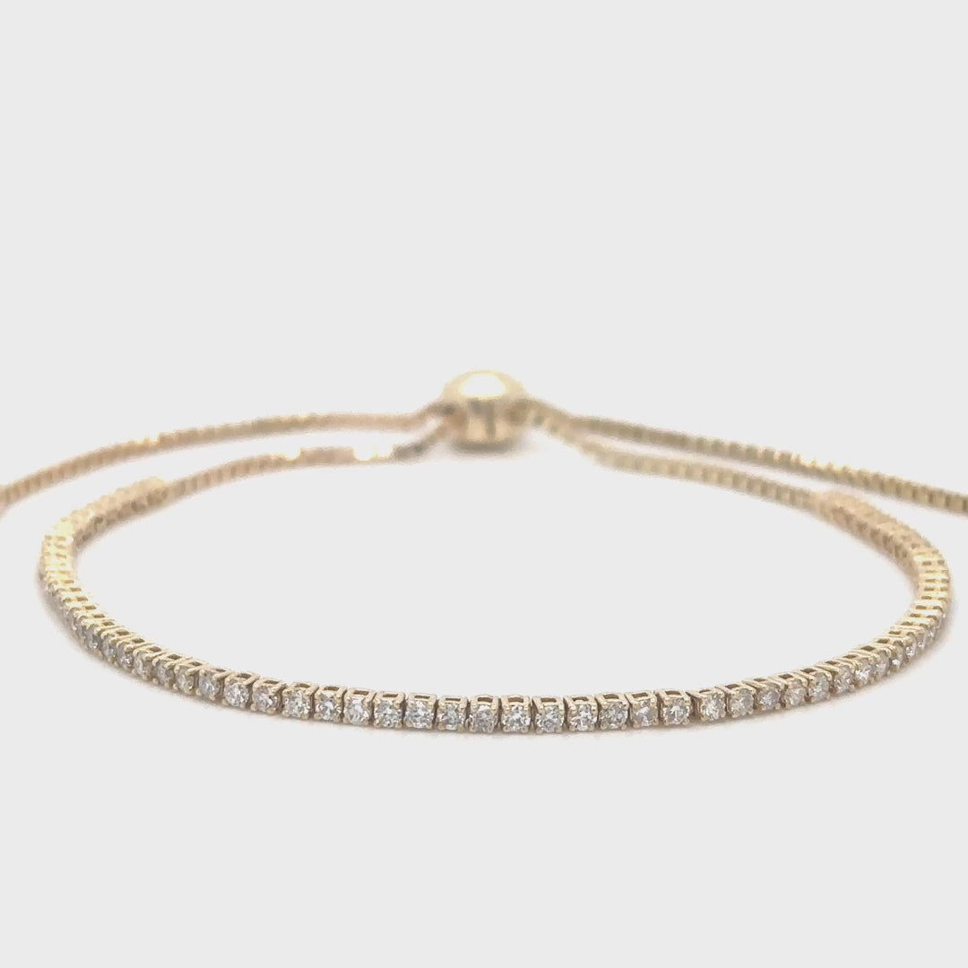Diamond Tennis Bolo Bracelet 14kt Yellow Gold