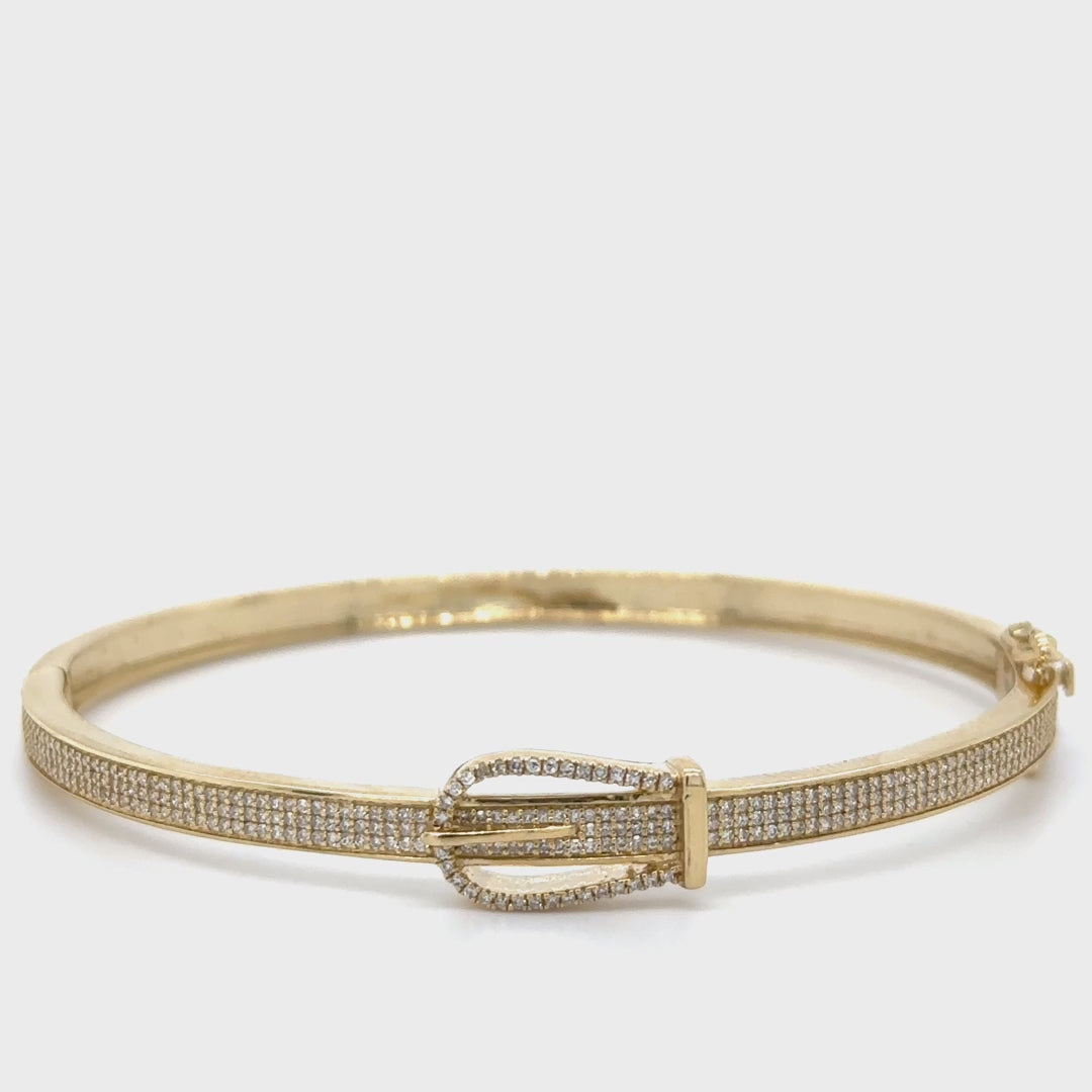 14kt Yellow Gold Diamond Bangle