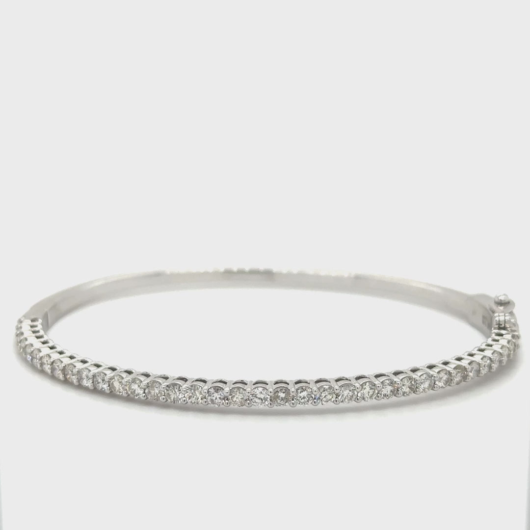 14kt White Gold Diamond Bangle