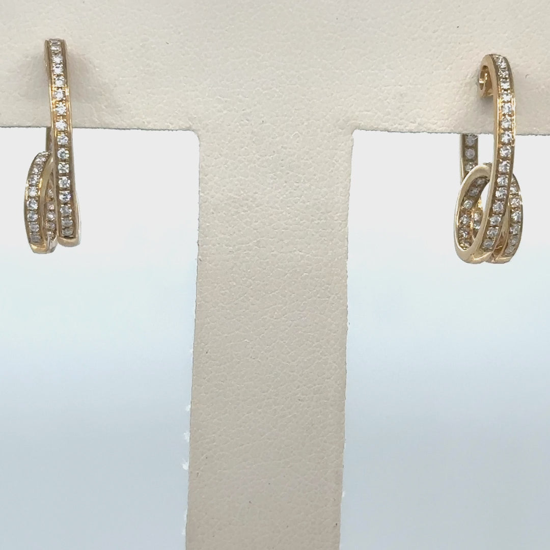 14k Yellow Gold Diamond Earring