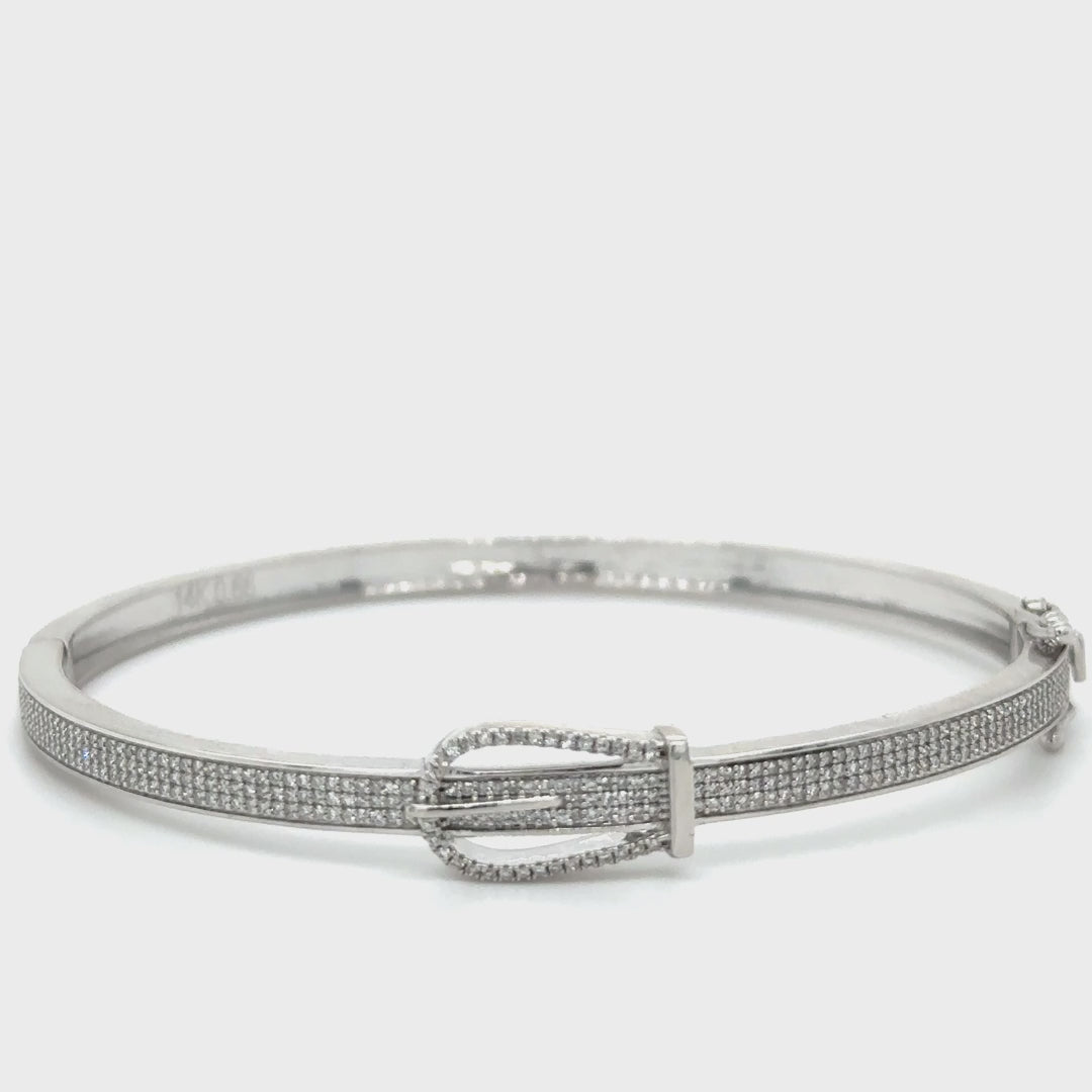 14kt White Gold Diamond Bangle