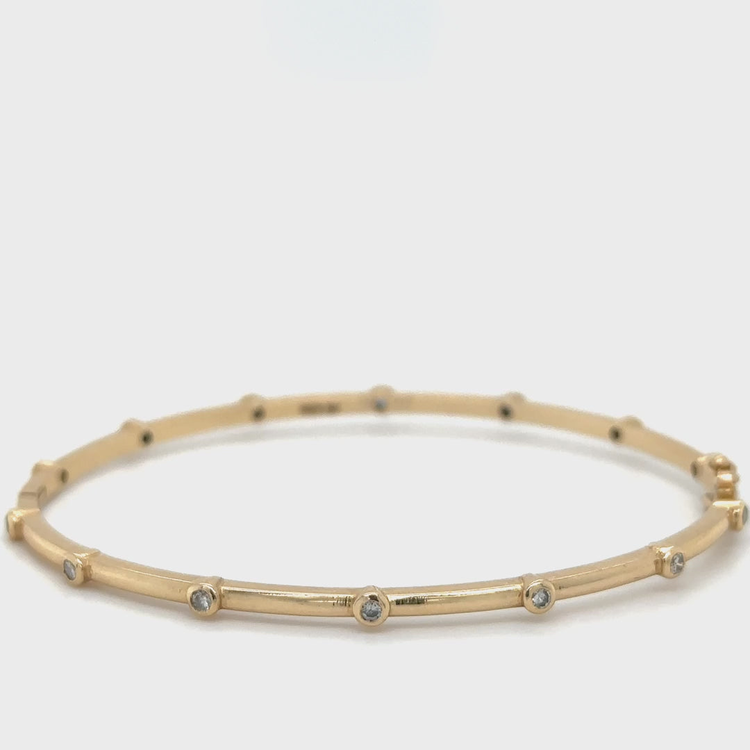 14kt Yellow Gold Diamond Bangle