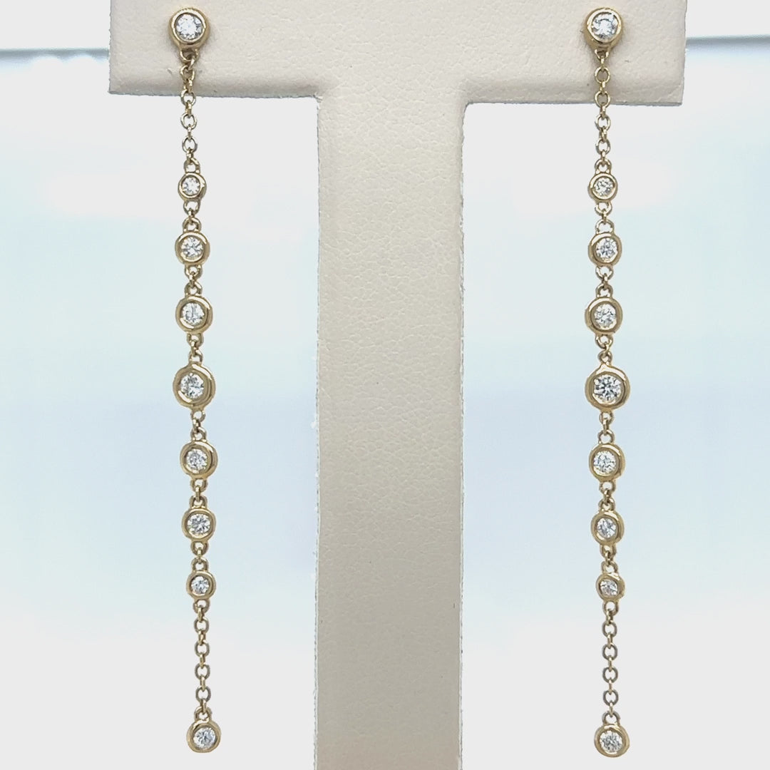 14k Yellow Gold Diamond Earring