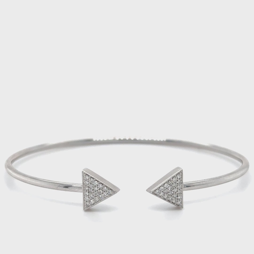 14kt White Gold Diamond Bangle