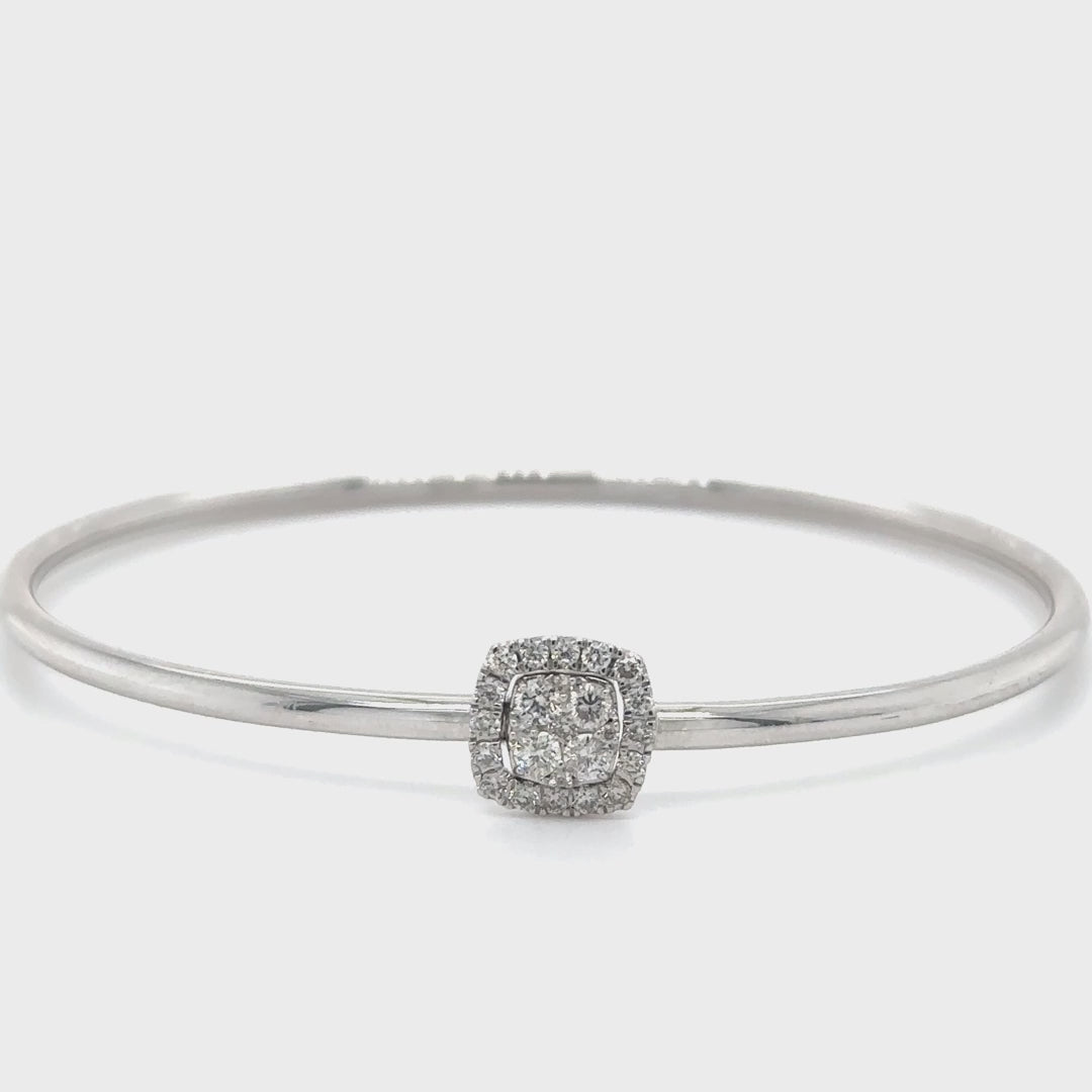 14kt White Gold Diamond Bangle