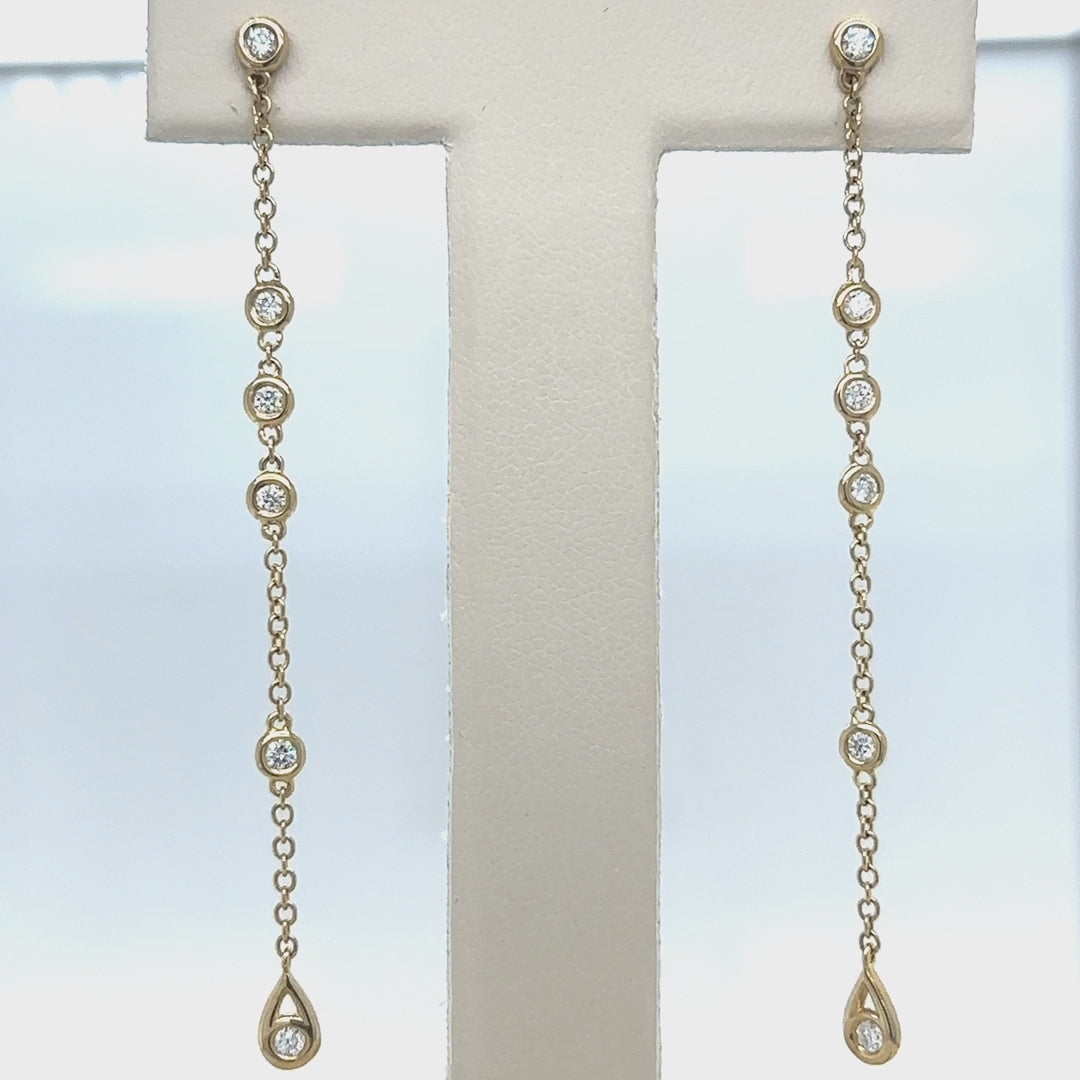 14k Yellow Gold Diamond Earring