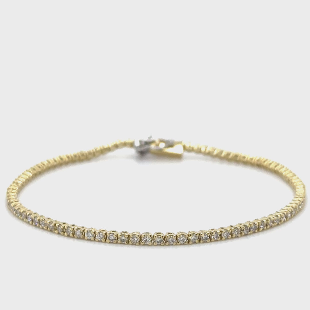 14kt Yellow Gold Diamond Tennis Bracelet