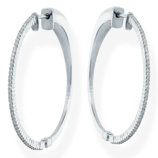 Diamond Hoop Earrings White Gold