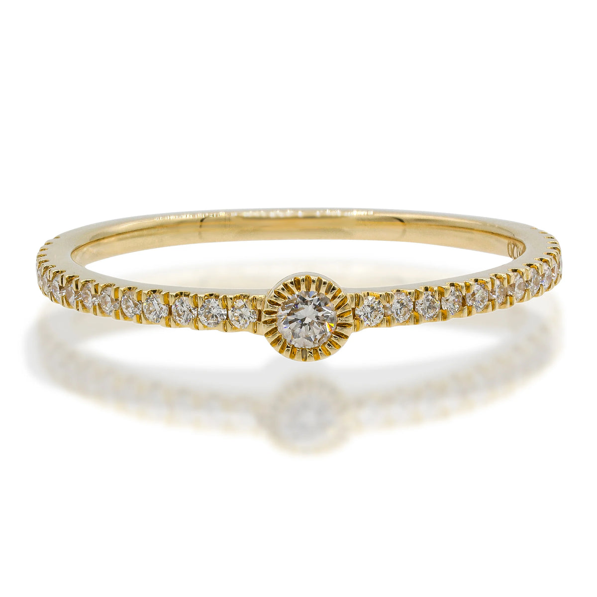 14k Diamond Ring Yellow Gold