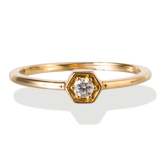 Diamond 6 Corner Ring 14kt Diamond