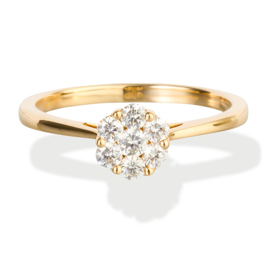 Diamond Round 7 Pcs Ring 14kt Diamond