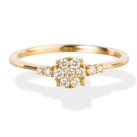 Diamond Round Disc Ring 14kt Gold