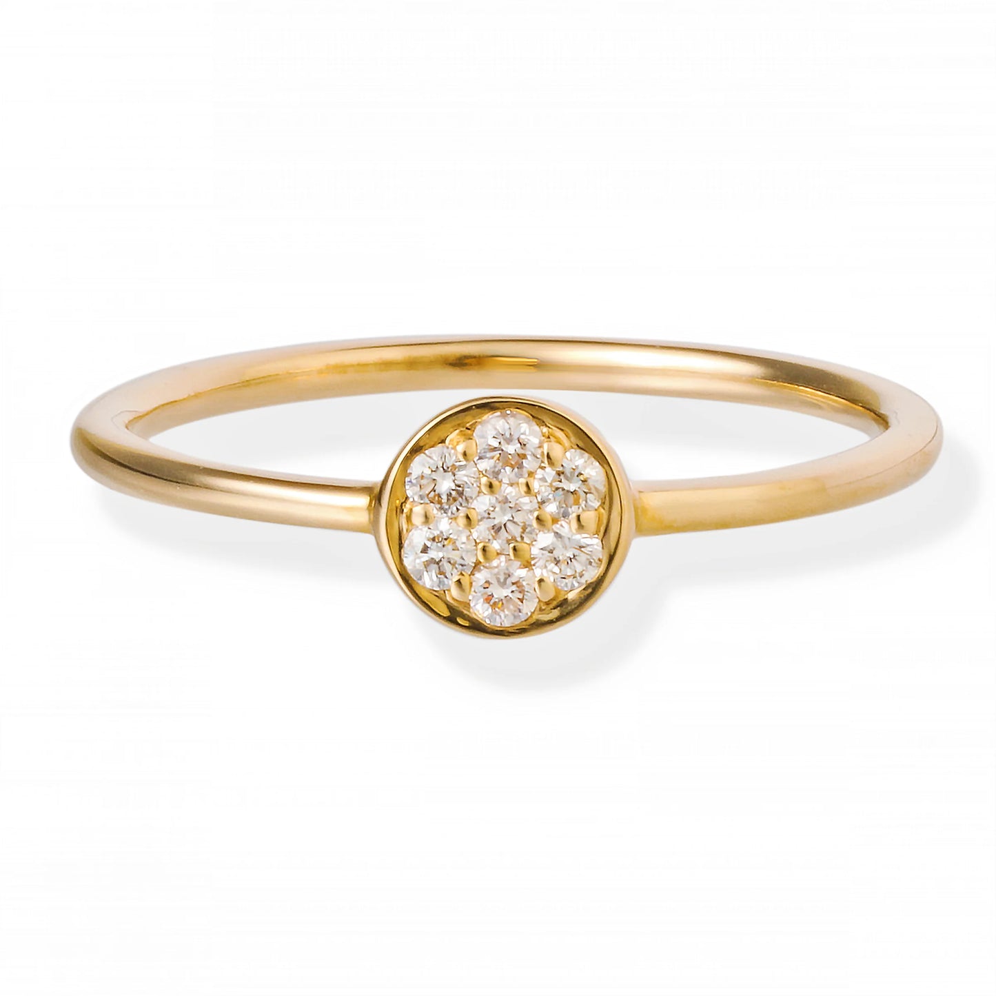 Diamond Round 7 Pcs Disc Ring 14kt Gold