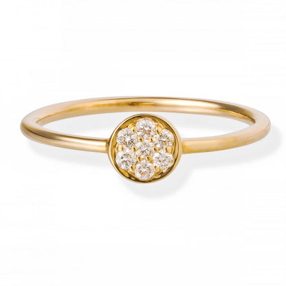 Diamond Round 7 Pcs Disc Ring 14kt Gold