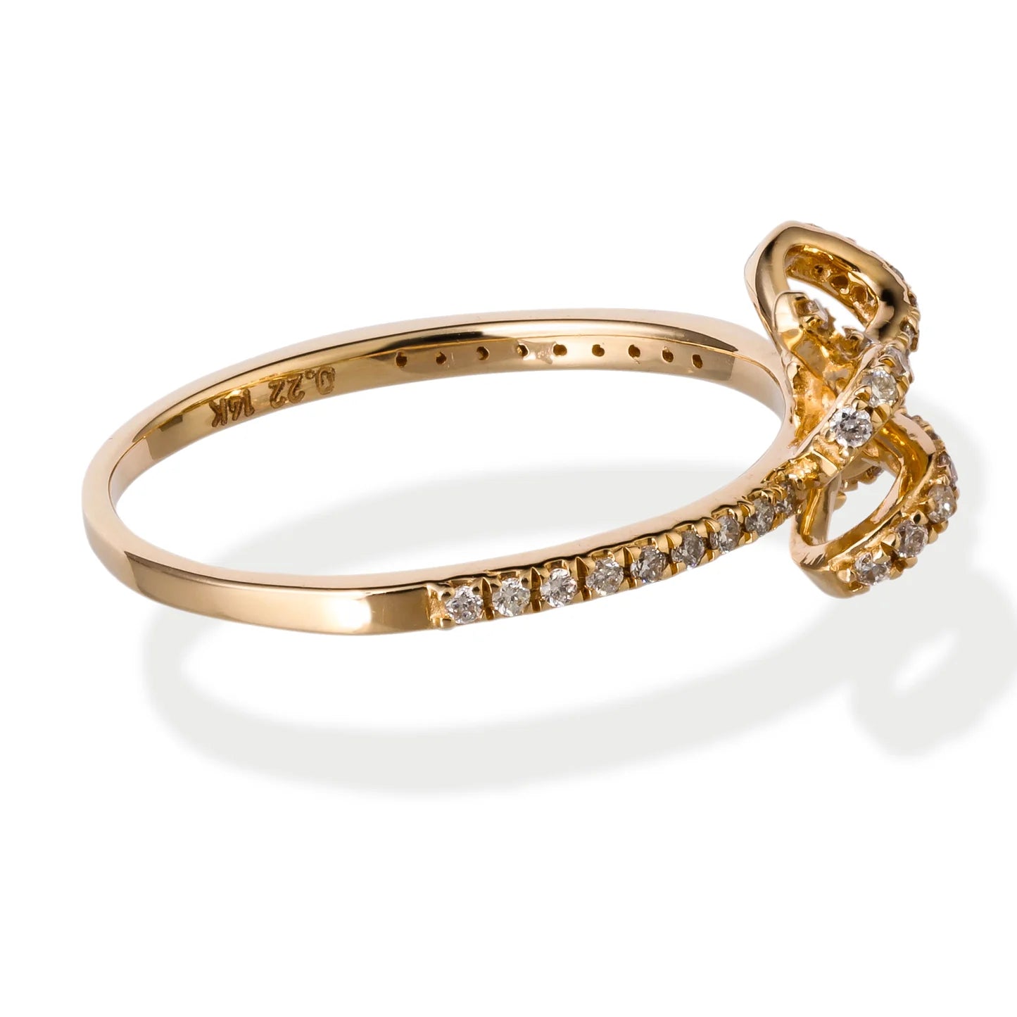 Diamond Bow Ring 14kt Gold
