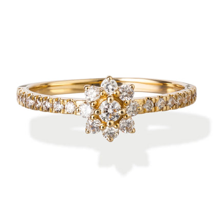 Diamond Flower Ring 14kt Gold