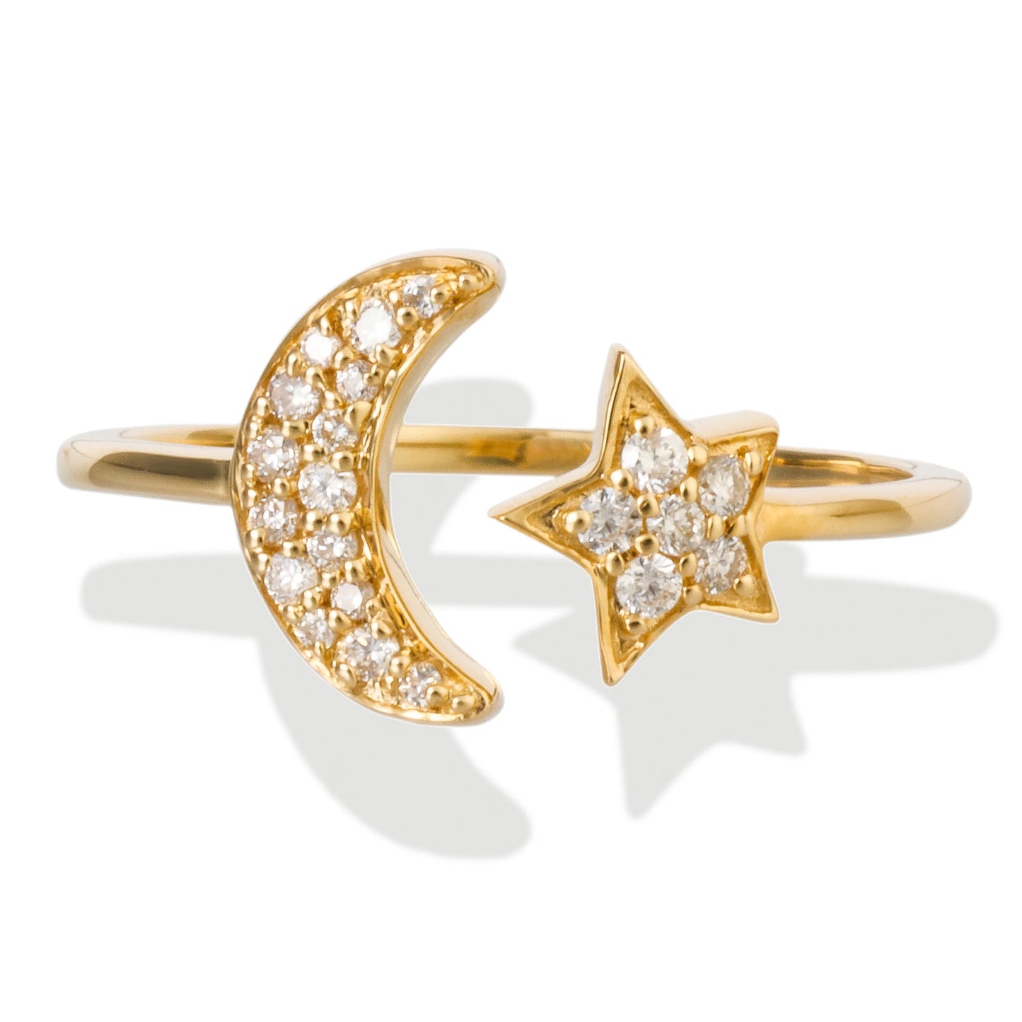 Diamond Moon/star Ring 14kt Gold