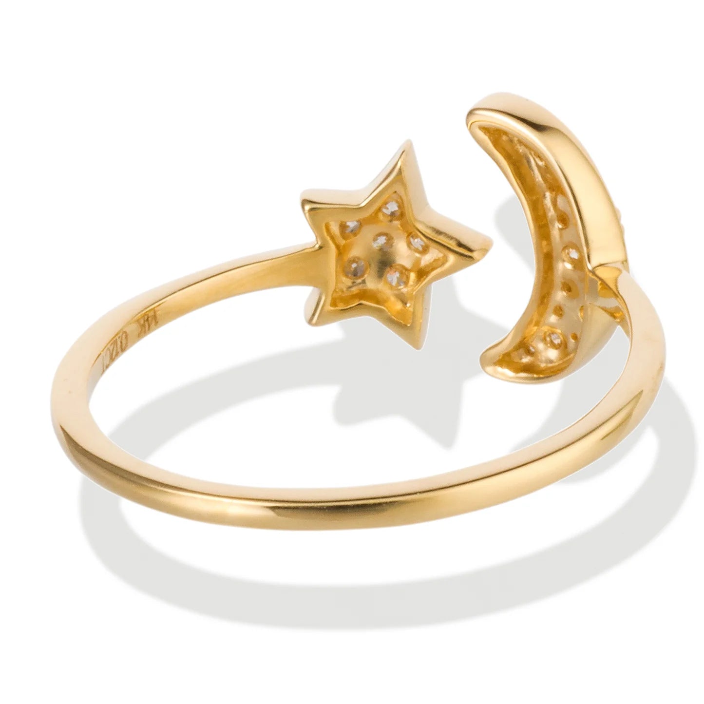 Diamond Moon/star Ring 14kt Gold