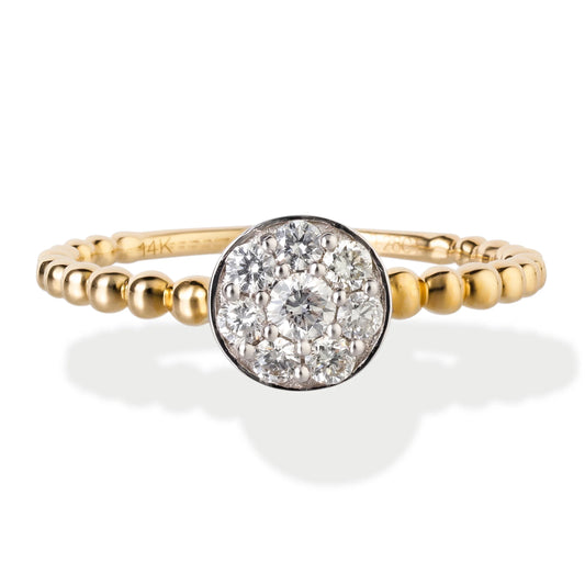 Diamond Round Disc Ring 14kt Gold