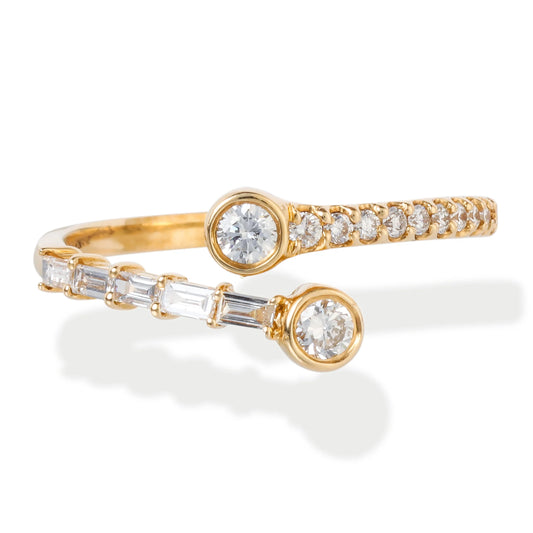 Diamond Round/ Baguette Ring 14kt. Gold