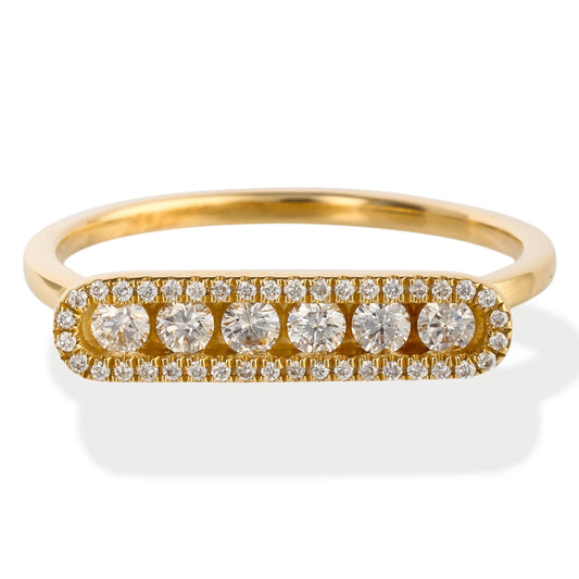 Diamond Bar Ring 14kt Gold