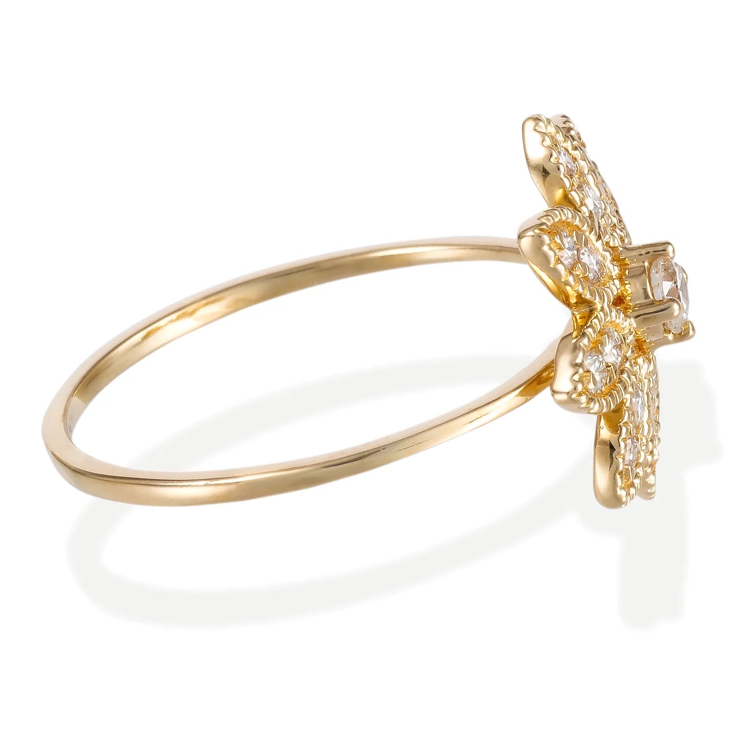 Diamond Flower Ring 14kt Gold