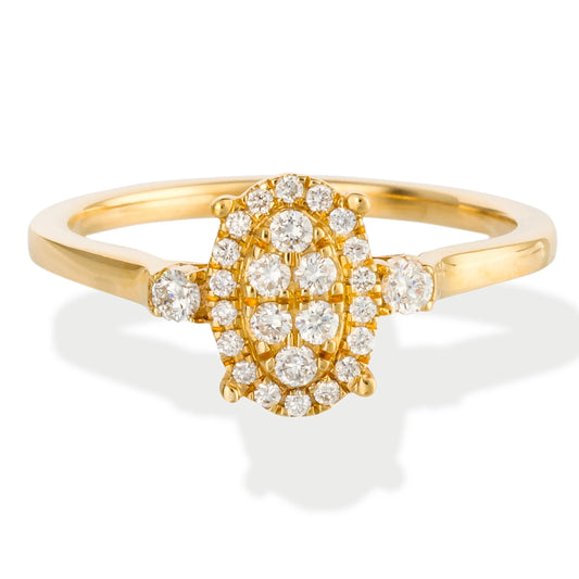 Diamond Oval Shape Ring 14kt Gold