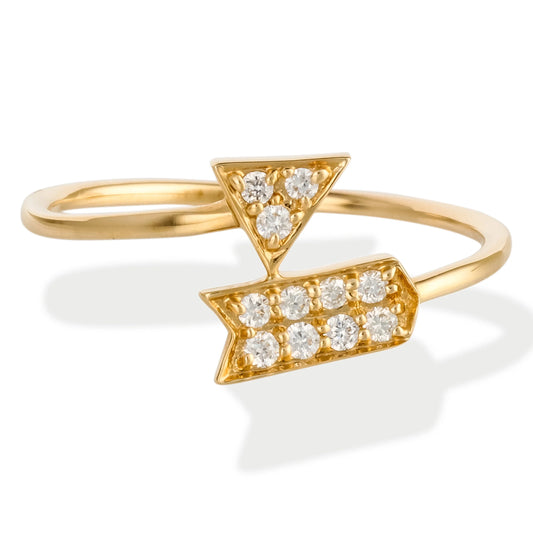 Diamond Arrow Shape Ring 14kt Gold