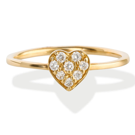 Diamond Heart Shape Ring 14kt Gold