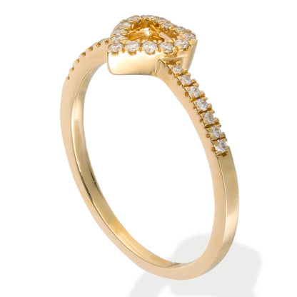 Diamond Open Heart Shape Ring 14kt Gold