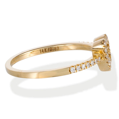 Diamond Open Heart Shape Ring 14kt Gold