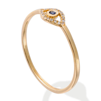 Diamond Evil Eye Ring 14kt Gold