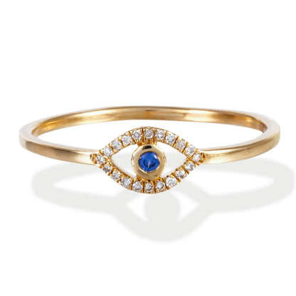 Diamond Evil Eye Ring 14kt Gold