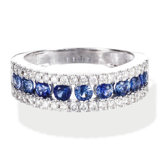 Diamond / Blue Sapphire Band 14kt Gold