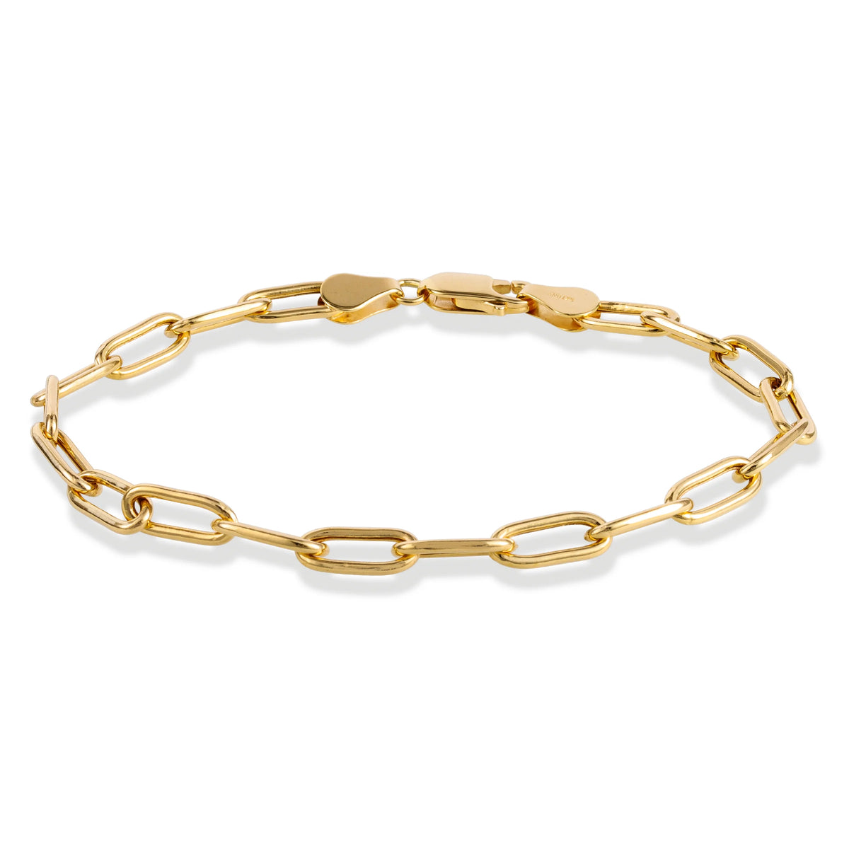14kt Gold Round Paperclip Bracelet