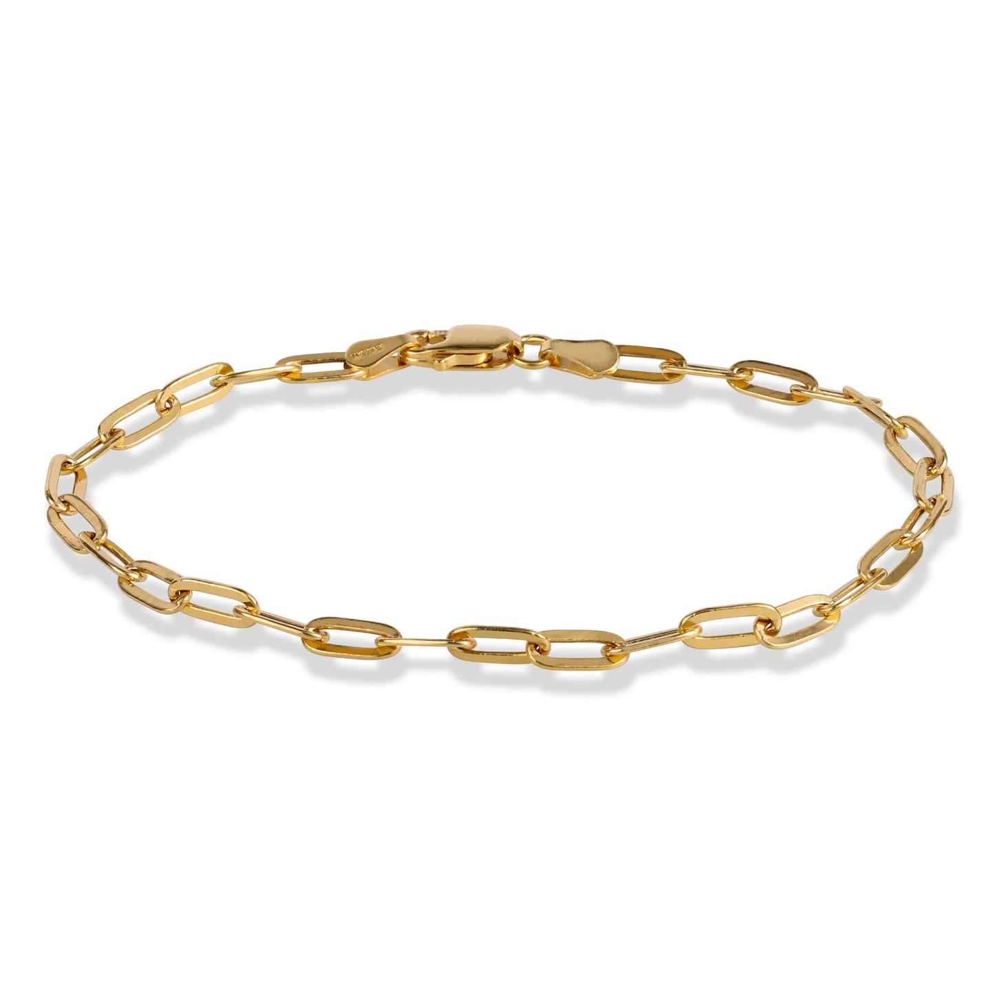 14kt Gold Round Paperclip Bracelet