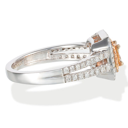 Diamond Two Tone Ring 14kt Gold White and Rose Gold
